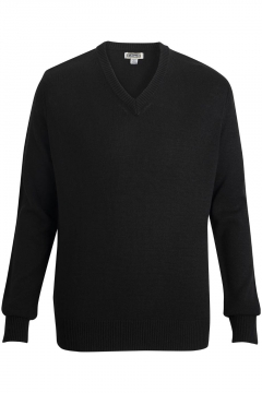 Black Unisex V-neck Sweater including Embroidered Whitson's Logo